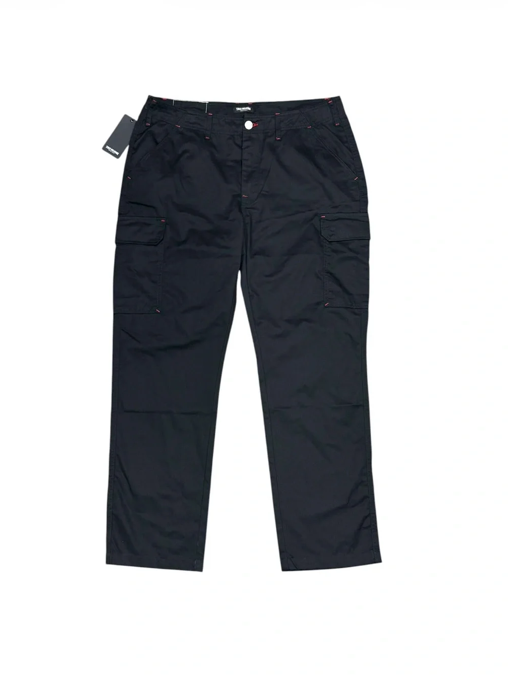 NWT True Religion Baggy Cargo Pants Black Red Horseshoe Mens Size 36